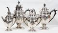 121005 WOOD  HUGHES SILVER COFFEE  TEA SET FOUR