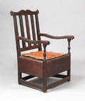 Pennsylvania transitional William  Mary walnut close chair ca 1740