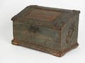 Virginia carved yellow pine slant lid  box ca 1760