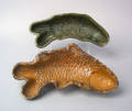 Two Pennsylvania redware fish form food molds 19th c