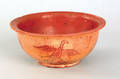 Sgraffito decorated redware bowl
