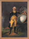 Oil on canvas folk art depiction of George Washington 19th c