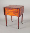 Pennsylvania Sheraton tiger maple work stand ca 1825