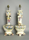 Pair of contemporary Italian pottery table lamps