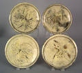 Set of 4 Henry Varnum Poor redware plates