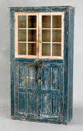 New England painted pine wall cupboard 19th c