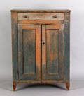 Painted pine jelly cupboard early 19th c