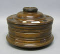 Round treenware container with locking lid