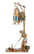 Austrian Chotkan Cold Painted Lion Tamer Lamp