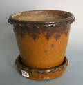 Redware flower pot