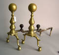 Pair of Federal style brass andirons