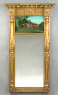 Massive Federal giltwood mirror ca 1825