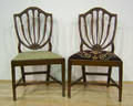 Pair of Pennsylvania or Maryland Hepplewhite mahogany dining chairs late 18th c