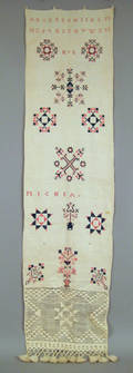 Pennsylvania silk on linen show towel 19th c