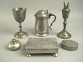 Six pewter table articles 18th19th c