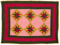 Pieced eight point star crib quilt late 19th c