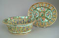 Chinese export rose medallion reticulated bowl and undertray