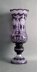 Amethyst molded glass urn