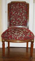 113080 MAHOGANY  TAPESTRY DINING CHAIRS SET OF 8
