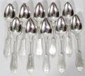 111096 DUHME COIN SILVER TEASPOONS 19TH C L58