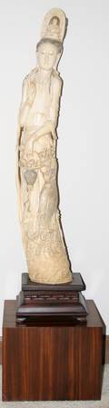 101086 CHINESE CARVED IVORY FIGURE OF QUAN YIN H37