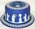 121068 WEDGWOOD DARK BLUE JASPERWARE CHEESE KEEPER