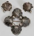 111142 CARL RUOPOLI STERLING BROOCH  EARRINGS SET