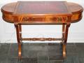 111120 REGENCY STYLE MAHOGANY LEATHER TOP CONSOLE
