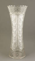 Massive Alhambra cut glass vase by Meridan Cut Glass Co