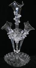 111104 VICTORIAN BLOWN GLASS EPERGNE 19TH C H205