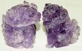 101107 CHINESE CARVED AMETHYST FOO LIONS PAIR