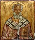 121110 GREEK DECORATED WOOD ICON SAINT NICHOLAS