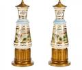 Pair of Old Paris Style Porcelain Table Lamps