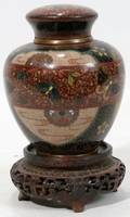 121175 CLOISONN TEA CADDY WMICA FLECKS 19TH C
