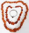 121156 AMBER NECKLACES  STERLING BRACELET