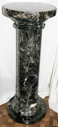 112073 BLACK  WHITE COLUMNAR MARBLE PEDESTALS H40