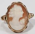 111262 YELLOW GOLD  CARVED CAMEO RINGS 20TH C