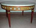 111249 FRENCH STYLE COFFEE TABLE WMARBLE TOP DIA31
