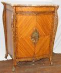 111243 FRENCH WALNUT  SATINWOOD CHIFFEROBE WMARBLE