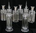 111225 CRYSTAL CANDELABRA C1900 PAIR H22 W13