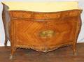 111244 FRENCH WALNUT SATINWOOD COMMODE MIRROR TOP