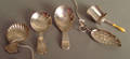Five Georgian silver tea caddy spoons to include 1778 by Richard Marton and 1781 by Joseph Taylor