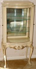 121249 FRENCH STYLE WHITE VITRINE C1960 H51 W23