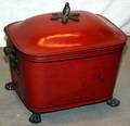 112155 ENGLISH RED PAINTED TOLE COAL HOD C1840