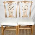 112154 CHIPPENDALE STYLE PINE DINING CHAIRS EIGHT