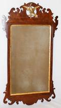 112145 ENGLISH MAHOGANY FRAMED MIRROR ANTIQUE H33