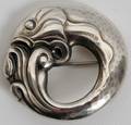 121291 GEORG JENSEN STERLING SILVER FISH PIN W13