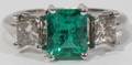 120120 11CT GENUINE EMERALD  10CT DIAMOND RING