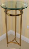 113092 BRASS  GLASS PEDESTAL H36 DIA18