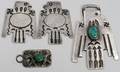 111320 NAVAJO SILVER  TURQUOISE PENDANTS FOUR